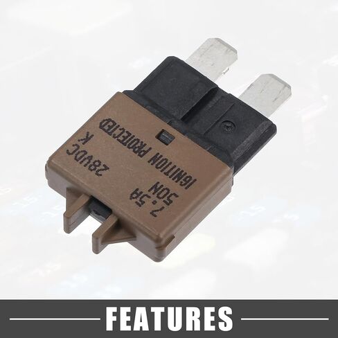 دائرة قاطع الشفرة النمط FUSE 7.5A 28V يدوي يمكن إعادة تعيينه للسيارة البحرية المعدنية البني (مجموعة من 5) in Saudi Arabia