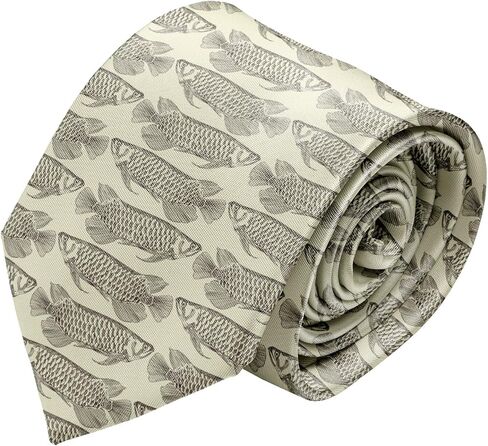 Nevelty Necktie للرجال (Arowana Pattern) ربطة عنق حريرية محادثة ممتعة ، وربطة عنق للحفلات ، والأحداث ، والفريدة والأصل in Saudi Arabia