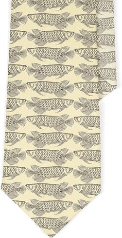 Nevelty Necktie للرجال (Arowana Pattern) ربطة عنق حريرية محادثة ممتعة ، وربطة عنق للحفلات ، والأحداث ، والفريدة والأصل in Saudi Arabia