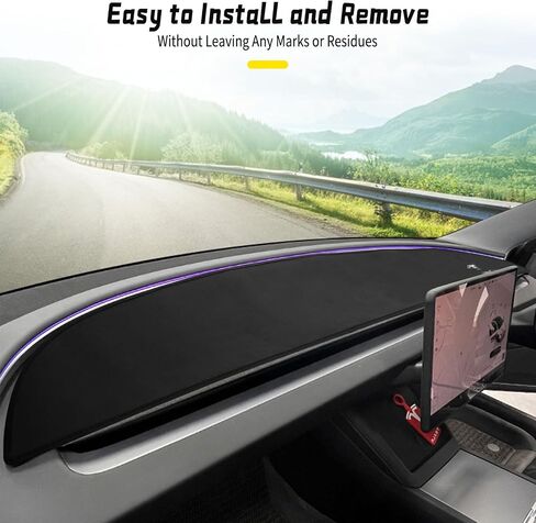 Tesla Dashboard Cover for Model 3 Model Y 2017-2023, Flannel Dash Cover with Silicone Anti-Slip, Tesla Accessories Interior for Model 3/Y 2017-2020 2021 2022 2023 in Saudi Arabia
