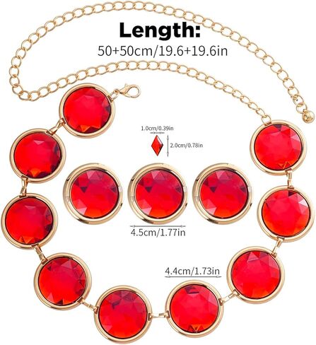 5 قطع من حزام خصر الهالوين للنساء، أحزمة من حجر الراين والأحجار الكريمة الأكريليك مع سلسلة قابلة للتعديل in Kuwait