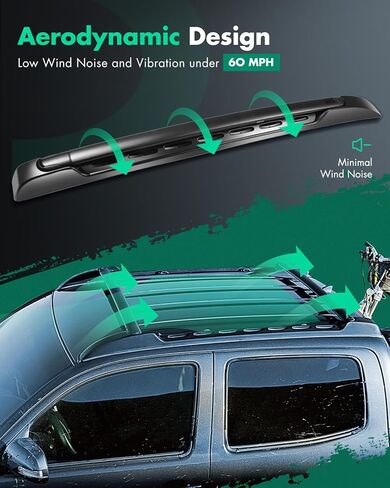 رف سقف Scitoo مناسب ل Toyota Tacoma 2005-2023 قضبان سقف الألومنيوم لصالح Cargo Canoe Bike Tnowboard - أمتعة حاملة شحن على السطح in Saudi Arabia