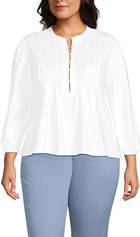LANDS 'End Women's Lightweight Jersey Button Top Top in Saudi Arabia