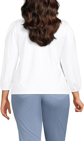 LANDS 'End Women's Lightweight Jersey Button Top Top in Saudi Arabia