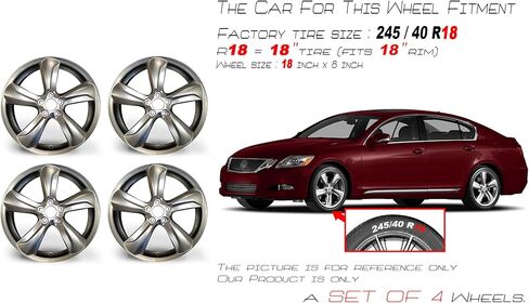 مجموعة من 4 عجلات جديدة 18 × 8 من سبائك لعام 2006-2011 لكزس GS350 GS430 GS460 Silver OEM RIME RIM in Saudi Arabia