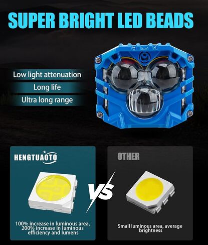 4-pack 2.5inch three-eye 120W spotlights 10800LM with Dual pods JL A-Pillar Windshield Hinge Mounting Brackets Wiring Harness Kit, For Wrangler JL/JLU 2018-2023 Gladiator JT 2020-2023 (Red) in Saudi Arabia