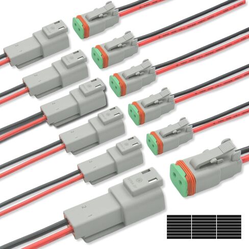 502 PCS DT Deutsch Connector Kit - 2/3/4/6/8/12 Pin Waterproof Connectors with 145 Pairs 16# Solid Terminal Contacts, Crimping Tool (14-20AWG)& Removal Tool for Cars Motorcycle Boat in Saudi Arabia