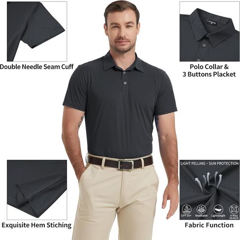 LETAOTAO Short Sleeve Polo Shirts for Men Quick Dry Performance Golf Shirt in Saudi Arabia