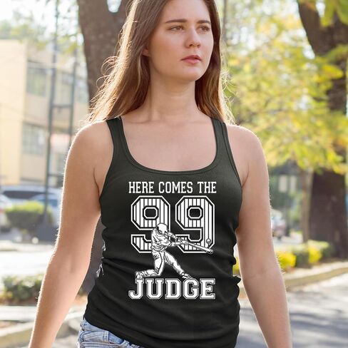 Here Comes The Judge 99 NY Baseball Racerback Tank Top for Women, Soft, Flattering Fit in Saudi Arabia