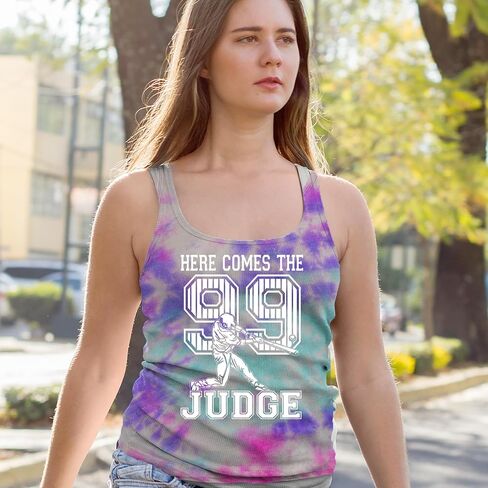 هنا يأتي القاضي 99 NY Baseball Racerback Tank Top للنساء ، ناعم ، ملاءمة in Kuwait