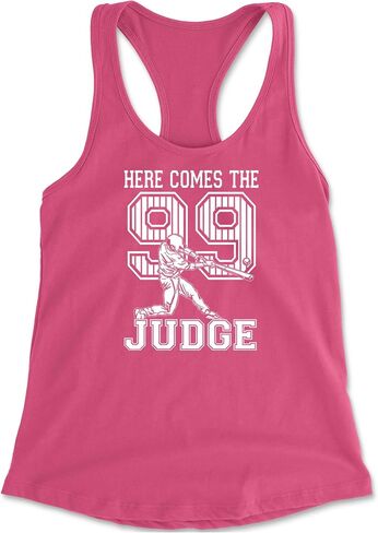 هنا يأتي القاضي 99 NY Baseball Racerback Tank Top للنساء ، ناعم ، ملاءمة in Kuwait