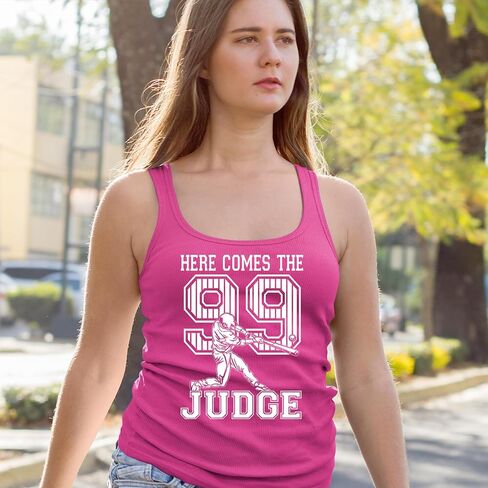 هنا يأتي القاضي 99 NY Baseball Racerback Tank Top للنساء ، ناعم ، ملاءمة in Kuwait