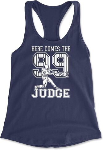 هنا يأتي القاضي 99 NY Baseball Racerback Tank Top للنساء ، ناعم ، ملاءمة in Kuwait