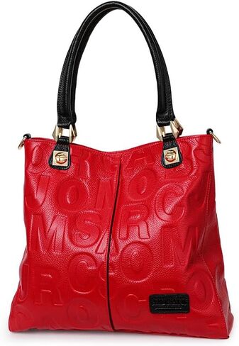 حقيبة يد البقر للطبقة النسائية مع النطاق العريض الناعم الناعم الكتف السعة الكتف التجارية مع خطاب in Kuwait