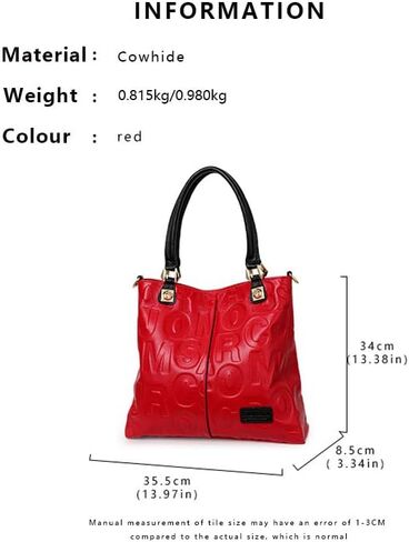 حقيبة يد البقر للطبقة النسائية مع النطاق العريض الناعم الناعم الكتف السعة الكتف التجارية مع خطاب in Kuwait