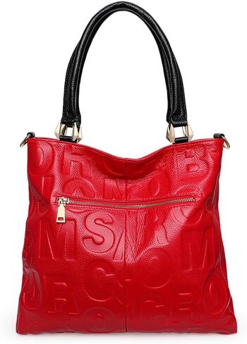 حقيبة يد البقر للطبقة النسائية مع النطاق العريض الناعم الناعم الكتف السعة الكتف التجارية مع خطاب in Kuwait