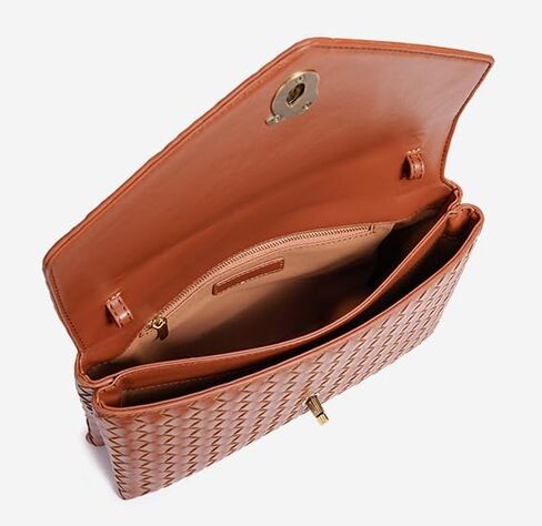 Woven Purses for Women Elegant PU Leather Woven Top-handle Bag Tote Crossbody Shoulder Bag for Work Vacation in Kuwait