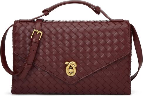Woven Purses for Women Elegant PU Leather Woven Top-handle Bag Tote Crossbody Shoulder Bag for Work Vacation in Kuwait