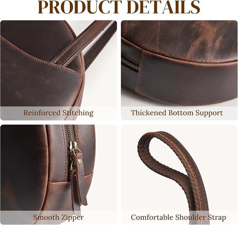 S-ZONE Large Leather Shoulder Bags for Women Circle Trendy Bag Round Purses Designer Handbag in Kuwait