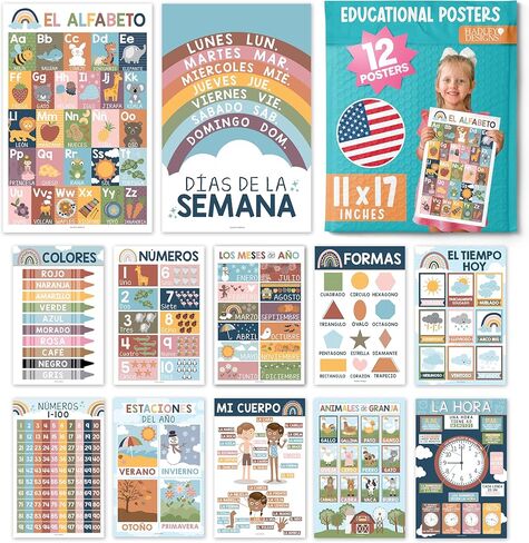 12 ديكورًا للفصول الدراسية الإسبانية بوهو - ملصقات الفصول الدراسية الإسبانية الابتدائية، ملصقات إسبانية للفصول الدراسية، ملصقات بالأبجدية الإسبانية، Abecedario Para Niños En Español، ملصقات للفصول الإسبانية in Saudi Arabia