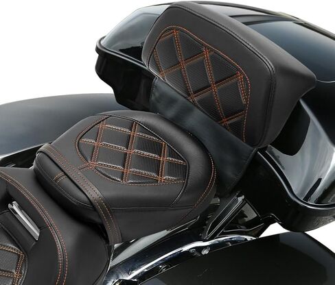 HR3 Backrest Pad for Razor & Chopped Tour-Pack Compatible with 2014-later Harley Touring Road King, Road Glide, Street Glide, Electra Glide, Tri Glide (Style A, Black Stitches) in Kuwait