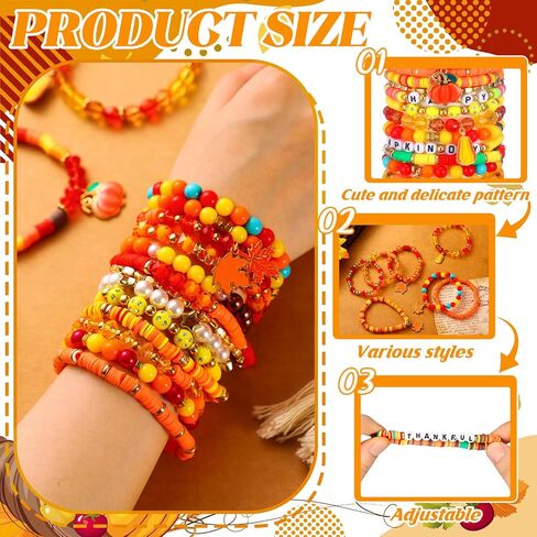 Henoyso 62 PCS Fall Clay Beded Beaded Beaded Breaded Bacelets Bracelets Friendlets Braclets Braclets for Women ، Surfer Listband Heishi Stretch Surfer Fin in Saudi Arabia