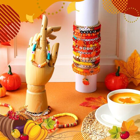 Henoyso 62 PCS Fall Clay Beded Beaded Beaded Breaded Bacelets Bracelets Friendlets Braclets Braclets for Women ، Surfer Listband Heishi Stretch Surfer Fin in Saudi Arabia