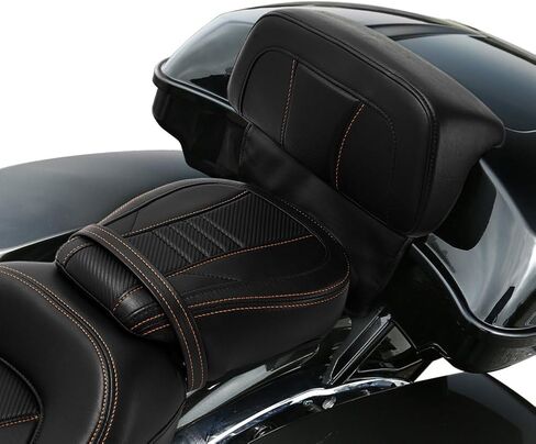 HR3 Backrest Pad لـ Razor & Tourback Packer المغطاة مع 2014-Later Harley Touring Road King ، Road Glide ، Glide ، Electra Glide ، Tri Glide (Style A ، Black Stitches) in Kuwait
