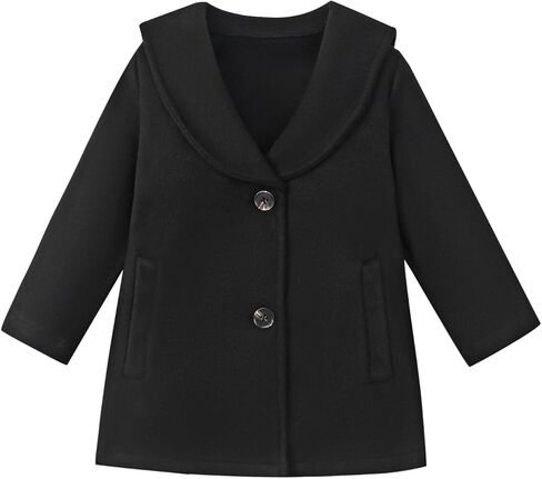 Goodplayer Baby Boy Girl Coat Toddler Pea Coat Fall Winter Jacket Outerwear for Baby Buttons Coat Clothes in Kuwait