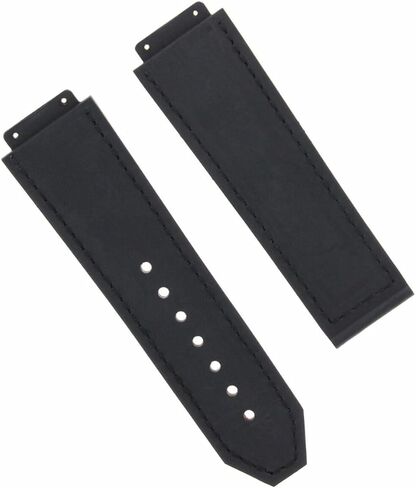 Ewatchparts 24mm Leather Watch Band Strap Compatible With 44-45mm Hublot Big Bang Watch H Blue in Kuwait