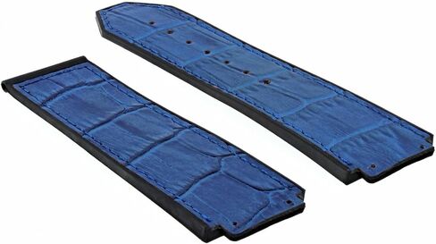 Ewatchparts 24mm Leather Watch Band Strap Compatible With 44-45mm Hublot Big Bang Watch H Blue in Kuwait