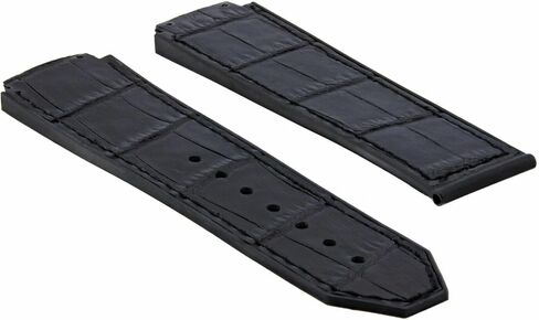 Ewatchparts 24mm Leather Watch Band Strap Compatible With 44-45mm Hublot Big Bang Watch H Blue in Kuwait