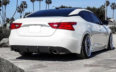 Rear Diffuser Compatible with 2016-2018 Nissan Maxima, Unpainted Black PU Splitter Spoiler Valance Under Lip Body Kit by IKON MOTORSPORTS in Saudi Arabia