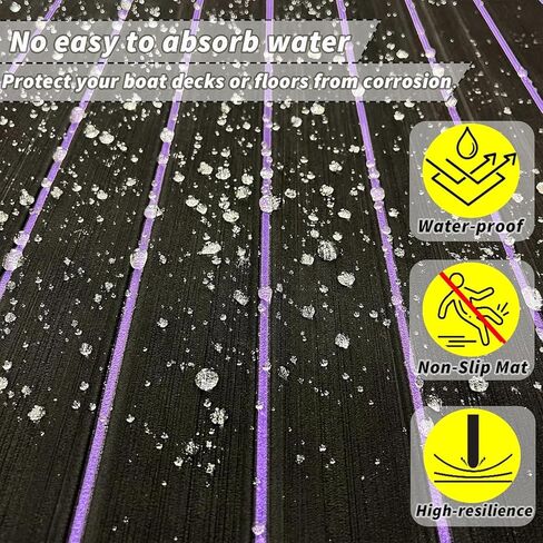 Boat Flooring EVA Foam Boat Decking 94" x70''/56''/45"/35" Non-Slip Boat Mat Self-Adhesive Foam Boat Deck Flooring Faux Teak Marine Mat for Pontoon Swim Platform Kayak Deck Yacht Jon Boat in Kuwait