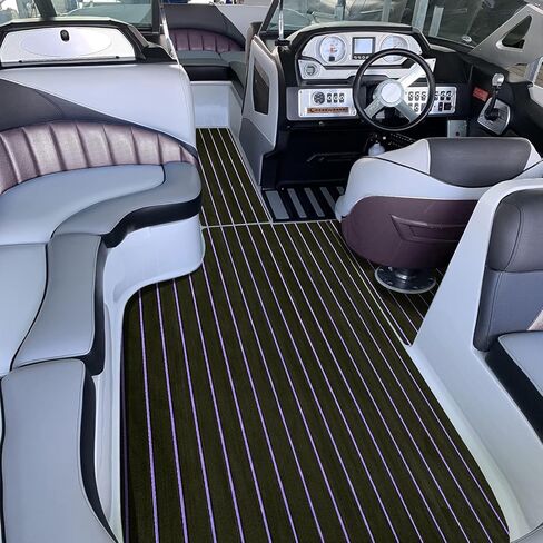 Boat Flooring EVA Foam Boat Decking 94" x70''/56''/45"/35" Non-Slip Boat Mat Self-Adhesive Foam Boat Deck Flooring Faux Teak Marine Mat for Pontoon Swim Platform Kayak Deck Yacht Jon Boat in Kuwait