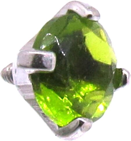 316L Surgical Steel Internally Threaded Prong Set Round Gem Dermal Top Anchor 14g in Kuwait