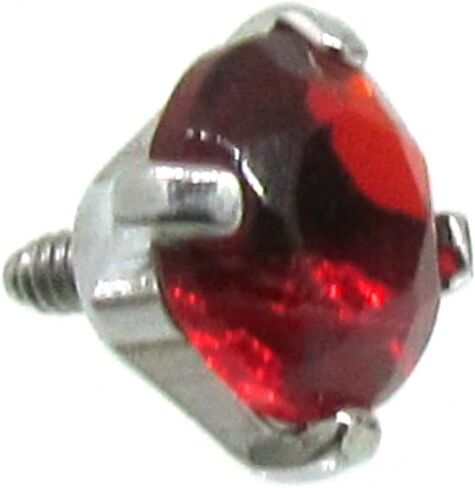316L Surgical Steel Internally Threaded Prong Set Round Gem Dermal Top Anchor 14g in Kuwait