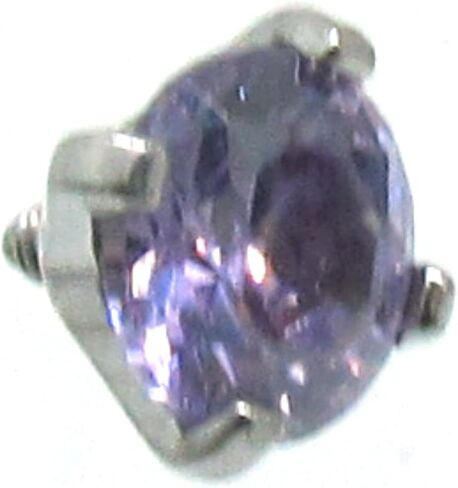 316L Surgical Steel Internally Threaded Prong Set Round Gem Dermal Top Anchor 14g in Kuwait