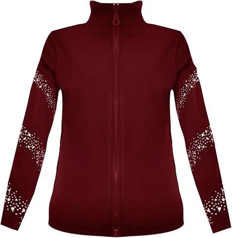 LIUHUO Girls Figure Skating Training Suit Jacket - Elegant Ventilate Practice Top in Saudi Arabia