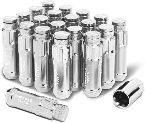 NRG Innovations LN-LS700SL-21 700 Series Steel Lug Nut مع غطاء غطاء الغبار ، 21 قطعة (5 Lug S) in Saudi Arabia