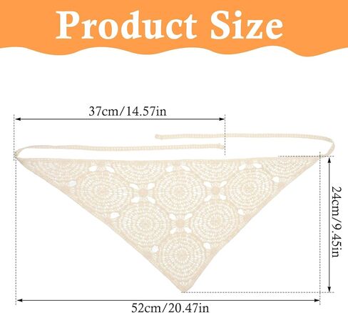 Crochet Bandanas Headbands Head Scarf Hair Scarf for Women Girls Knitted Floral Hair Accessories for Styling Festival Holiday 80s 90s Costume Decor in Saudi Arabia