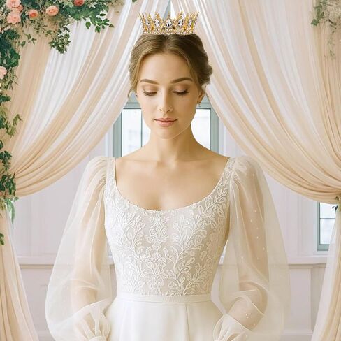 Nackiy Gold Crown for Women, Crystal Queen Tiaras Headband Wedding Bridal Hair Accessories, Birthday Party Prom Cake Topper in Kuwait