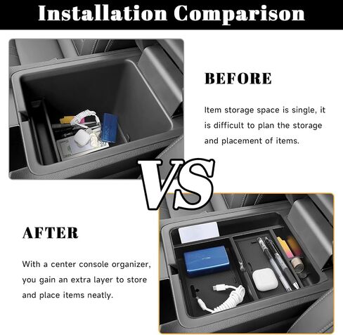 2PCS Center Console Hidden Box Organizer & Armrest Divider Compatible with Honda 2023 2024 2025 Pilot & 2024-2026 Passport & 2024 2025 Ridgeline Accessories Insert Armrest Hidden Organizer in Kuwait