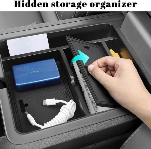 2PCS Center Console Hidden Box Organizer & Armrest Divider Compatible with Honda 2023 2024 2025 Pilot & 2024-2026 Passport & 2024 2025 Ridgeline Accessories Insert Armrest Hidden Organizer in Kuwait