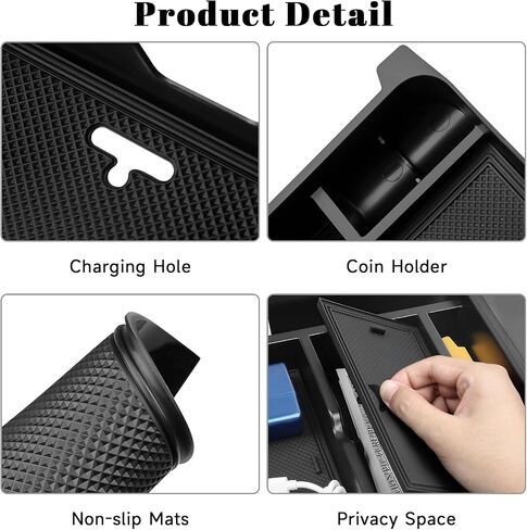 2PCS Center Console Hidden Box Organizer & Armrest Divider Compatible with Honda 2023 2024 2025 Pilot & 2024-2026 Passport & 2024 2025 Ridgeline Accessories Insert Armrest Hidden Organizer in Kuwait