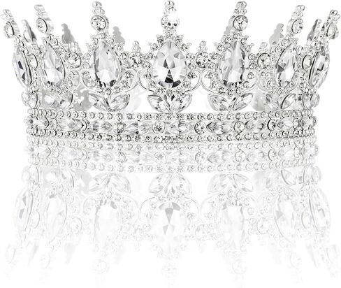 Nackiy Gold Crown for Women, Crystal Queen Tiaras Headband Wedding Bridal Hair Accessories, Birthday Party Prom Cake Topper in Kuwait