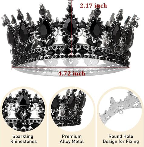 Nackiy Gold Crown for Women ، Queen Tiaras Crystal Tiaras عقال الزفاف ملحقات شعر الزفاف ، حزب عيد الميلاد Prom Cake Topper in Kuwait