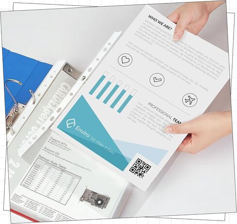 A5 Punched Pocket,100 Sheet Protector Binder Sleeves,160 Micron Plastic Folder Protectors,Strong Binder Pocket Paper File Letter 7 Hole Clear Page Protectors Plastic Cover for Paper,Documents,Photos in Saudi Arabia