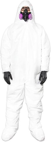 Microporous Protective Coverall, White, Disposable Hooded Suit with Boot Cover, for Construction and Paint Work in Saudi Arabia