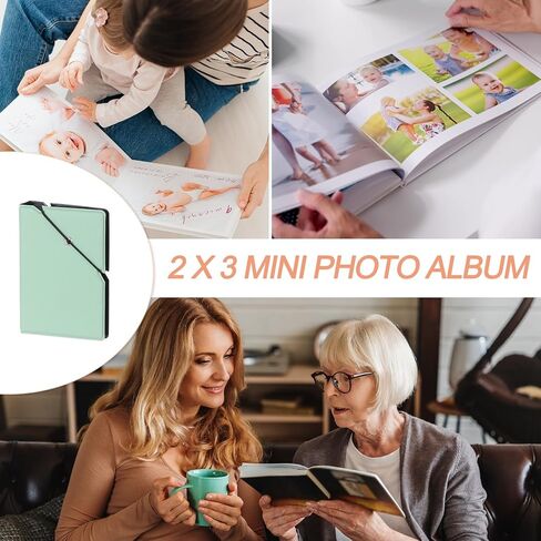 ألبوم صور Mini Uxcell ، 28 جيوبًا 2 × 3 ألبوم ألبوم كتاب غلاف جلدي مع قفل شريط المطاط لفوفيلم ميني كاميرا كامب كيبوب الضوئية ، (أسود) in Saudi Arabia